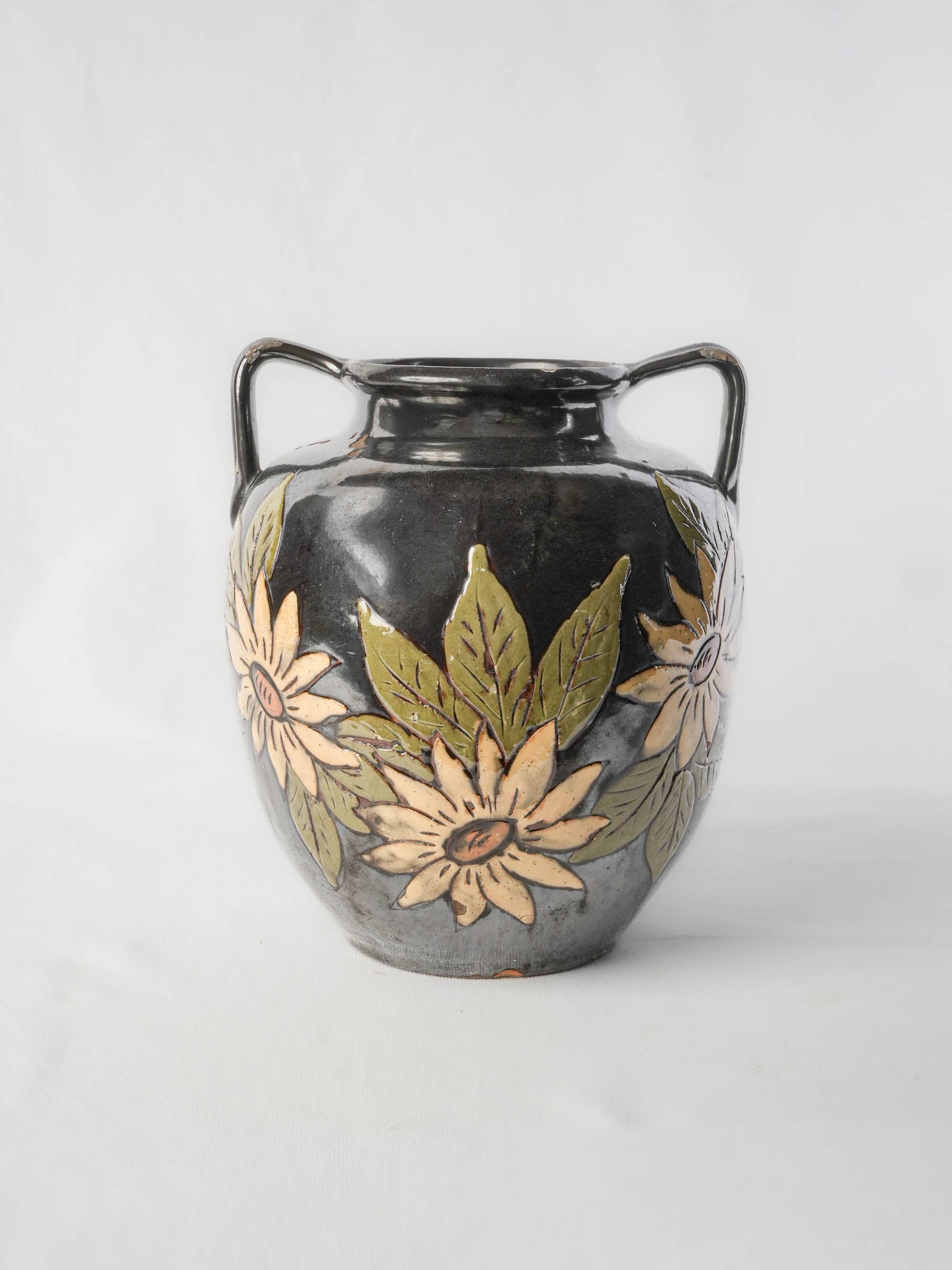 Iridescent terracotta floral vase