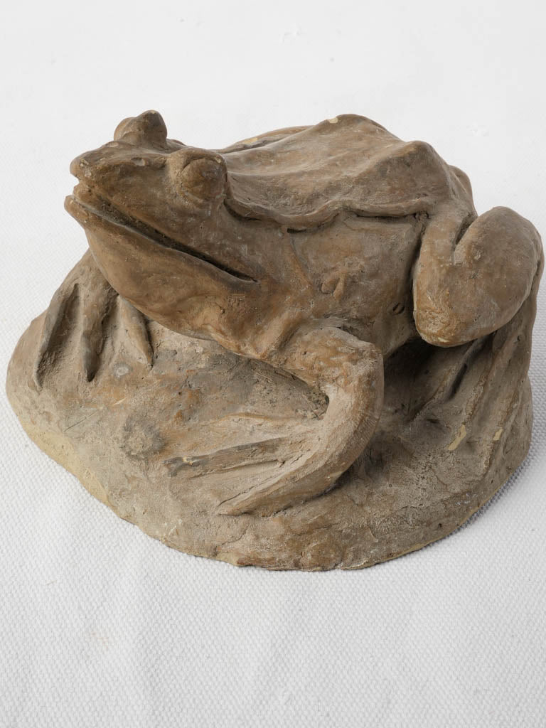 Vintage rustic French frog sculpture