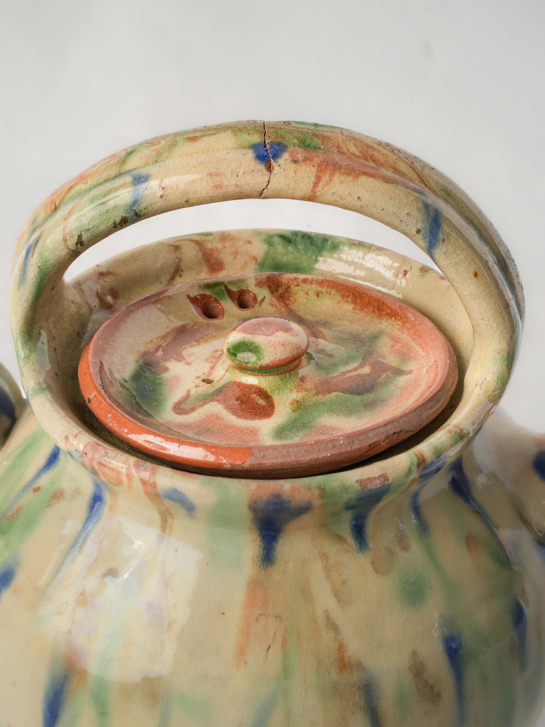 Soft-green cobalt-blue glazed jug