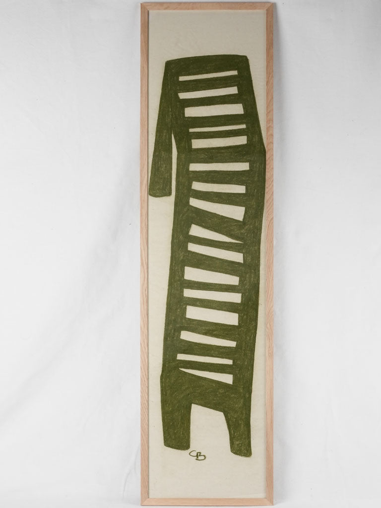 Large modern pastel- green day bed - Caroline Beauzon 55" x 14½"