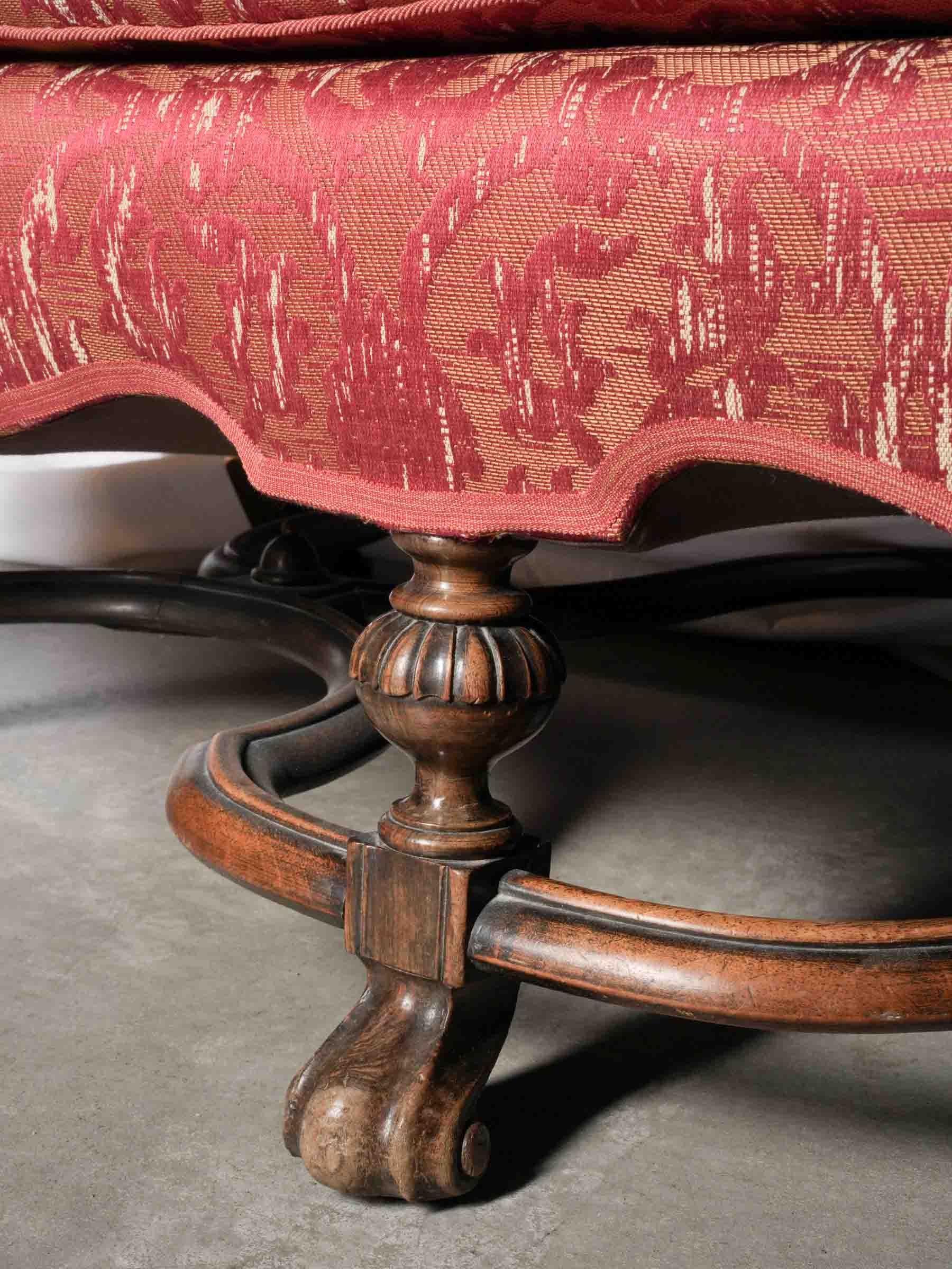 18th-Century Italian Baroque Banquette w/ Pierre Frey Upholstery - 60¾"