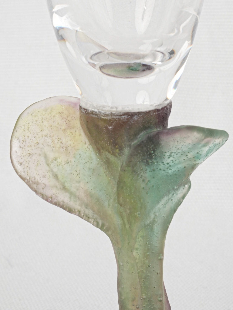 Magnificent vintage pâte de verre champagne glasses