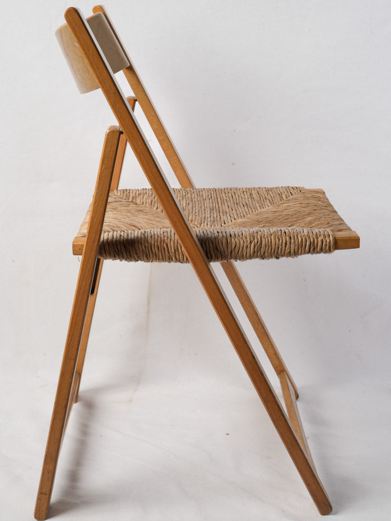 Rustic woven rush seat chairs