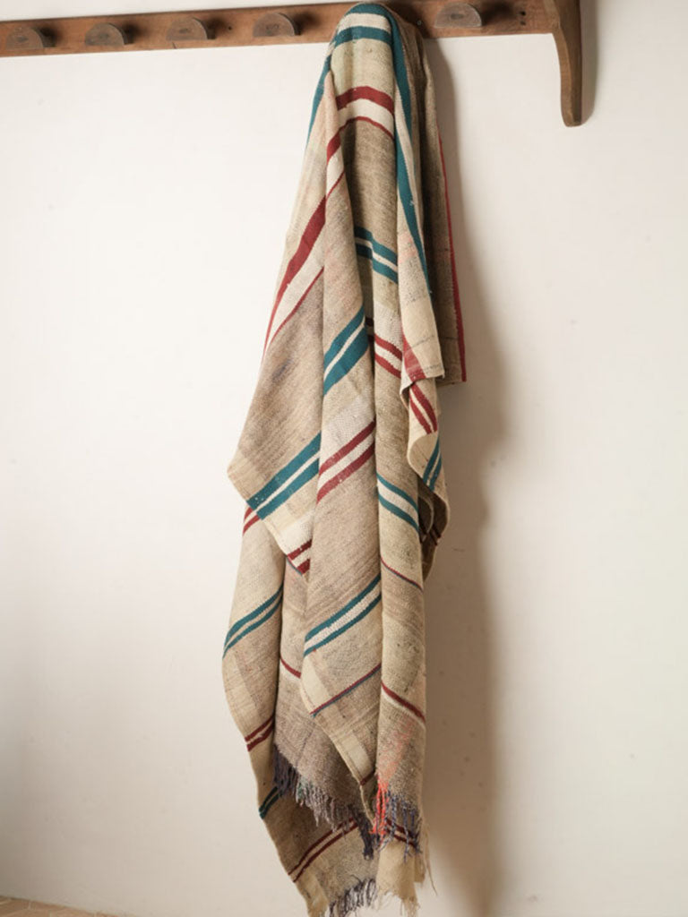 Earth-toned wool-cotton fabric