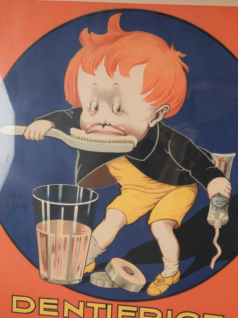 Retro 1930s pine-framed advertising print