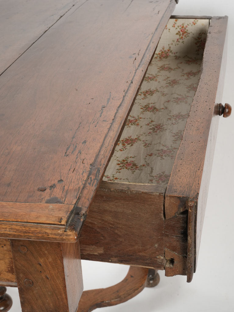 Decorative finial walnut writing table