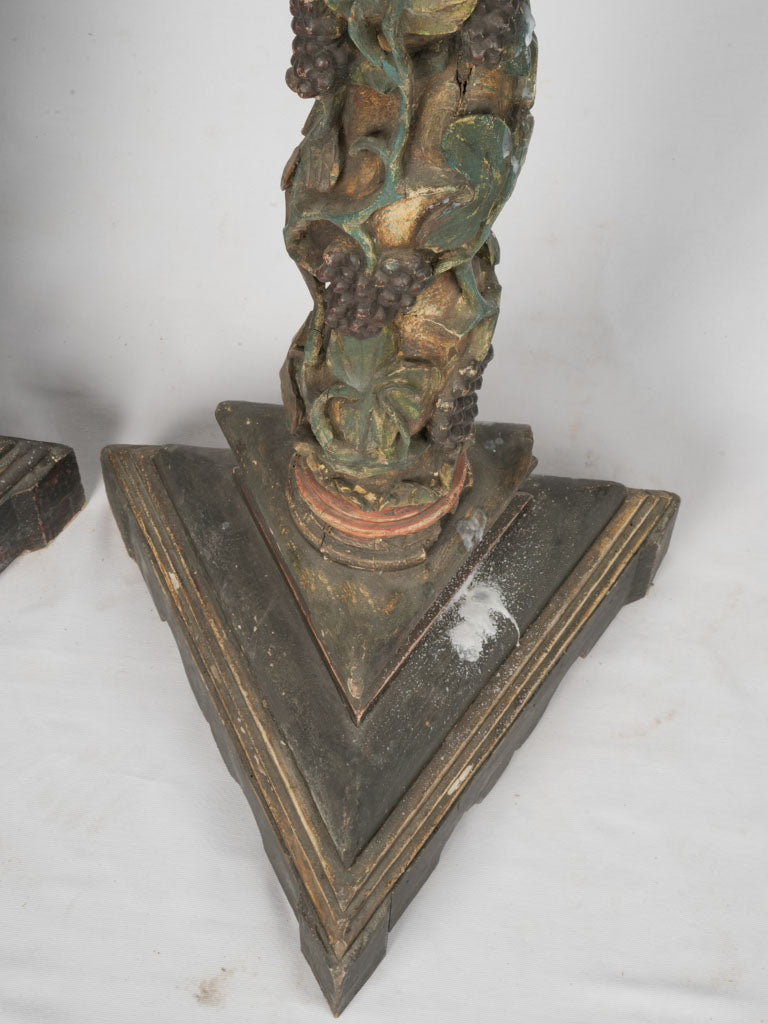 Traditional Solomon-temple tribute candlesticks