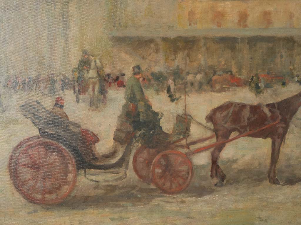 Timeworn gesso-framed painting