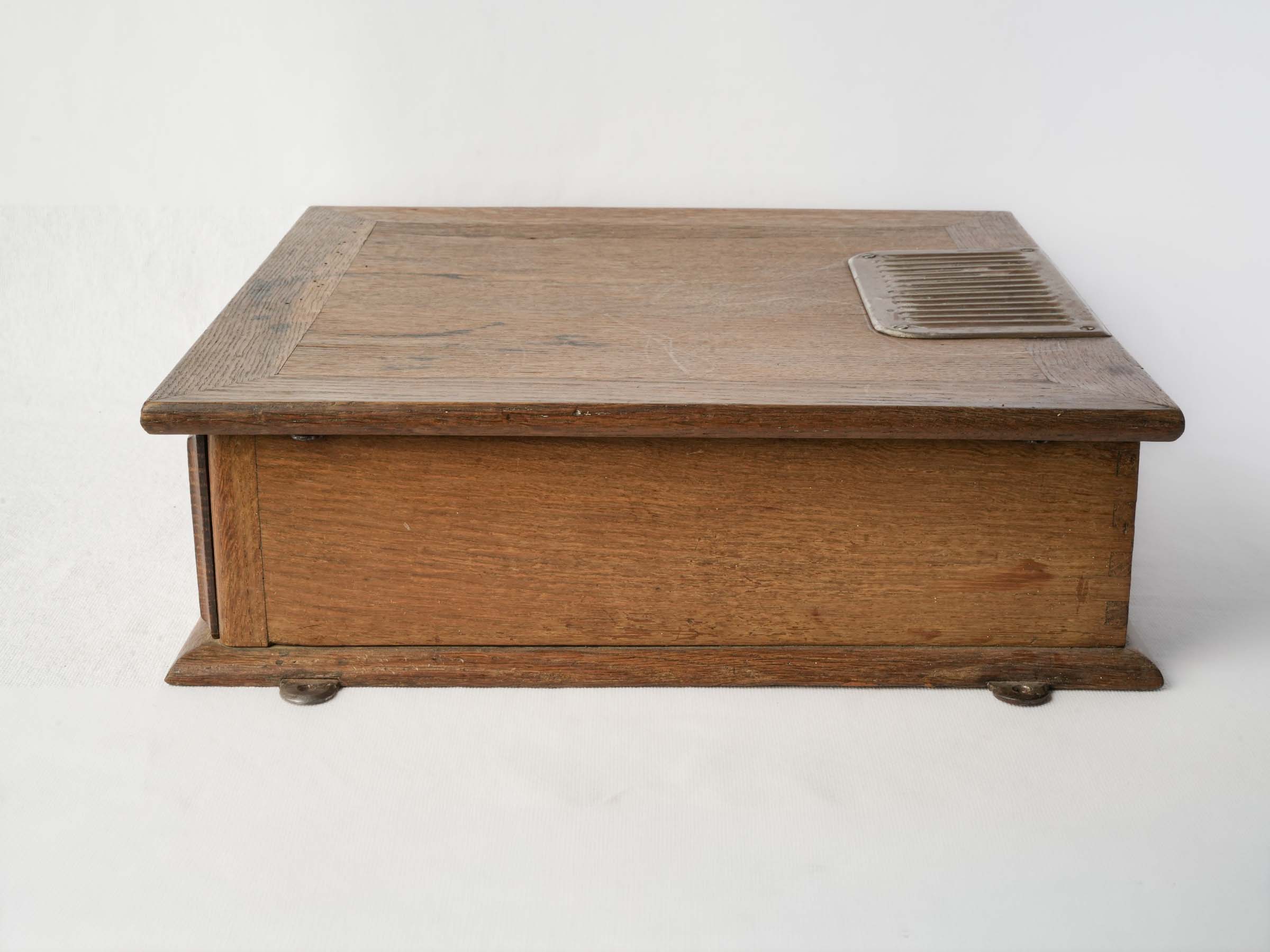 Resourceful vintage oak cash box