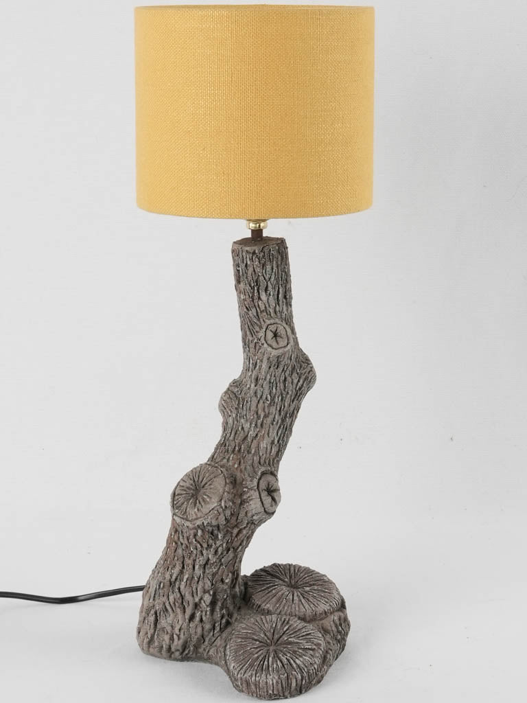 Small rocaille faux bois table lamp 20"