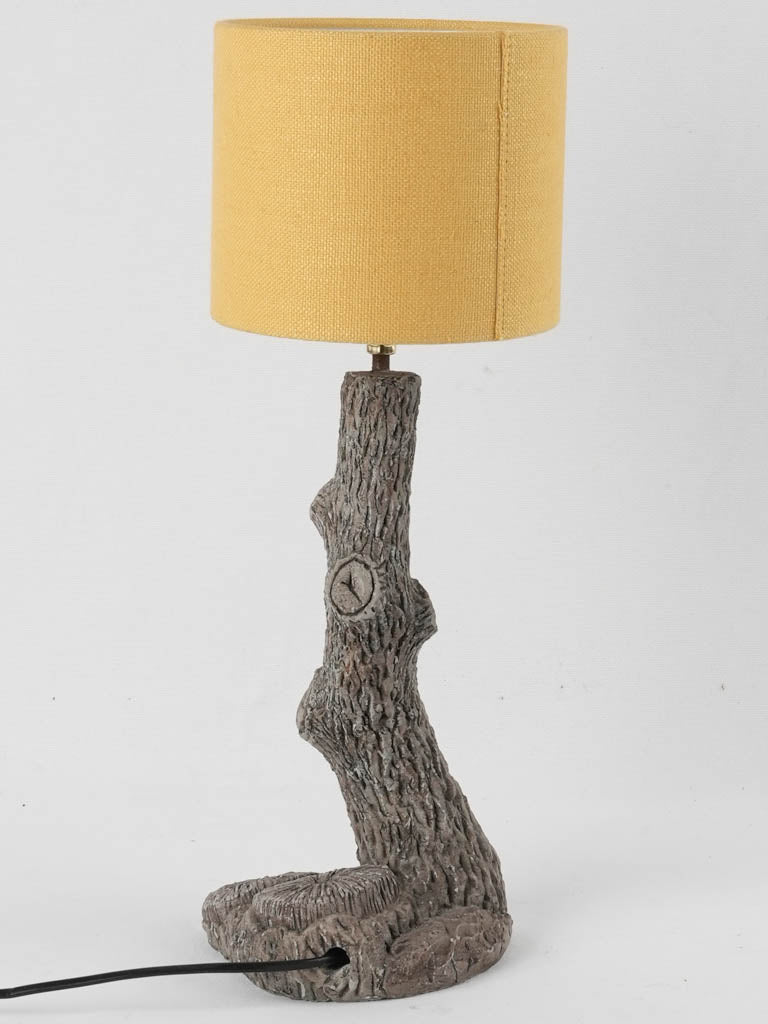 Small rocaille faux bois table lamp 20"