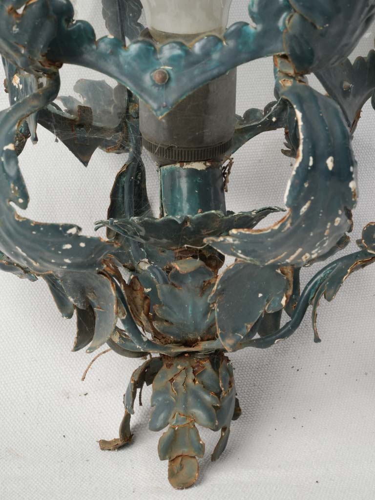 Rustic patina tole lantern