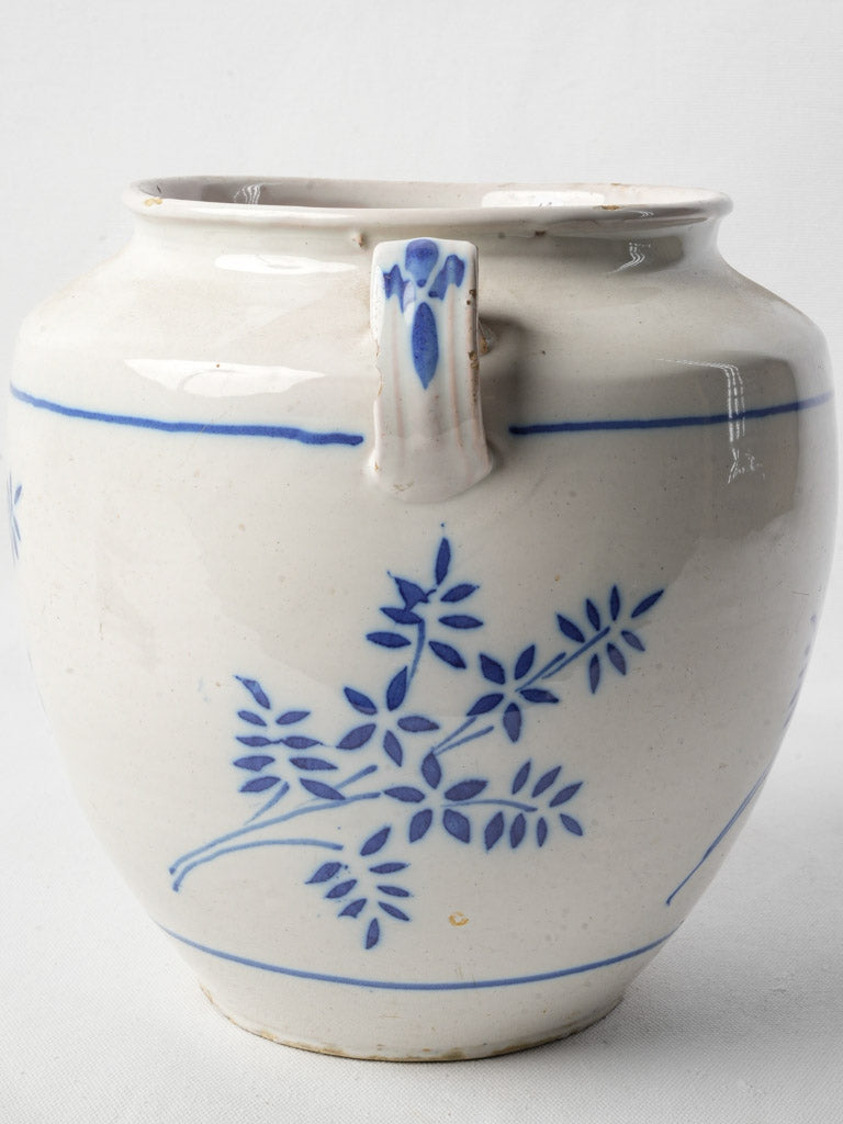 Blue floral decorated jar