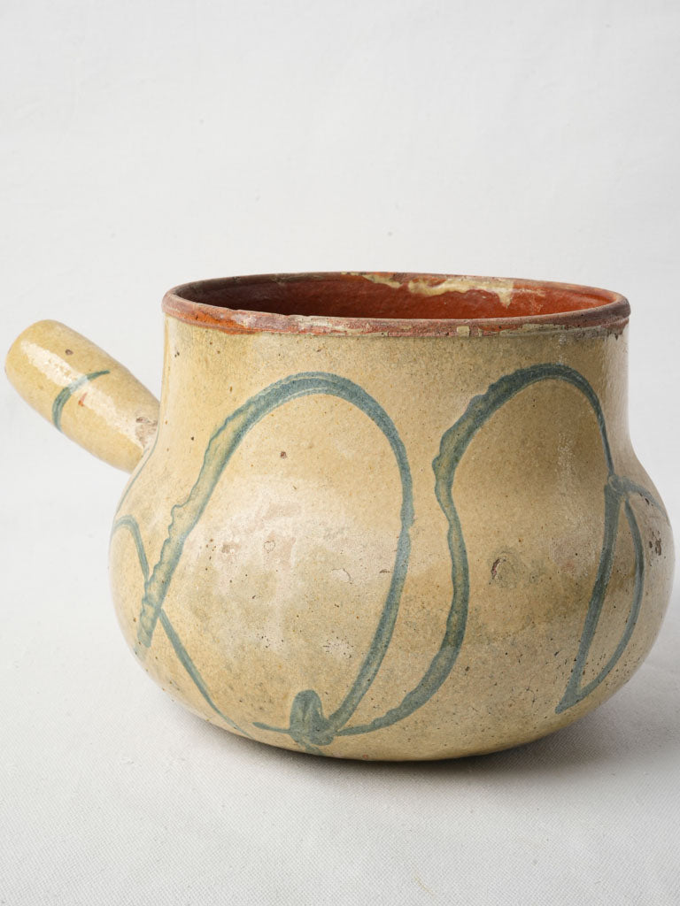 Antique Provençal terracotta saucepan