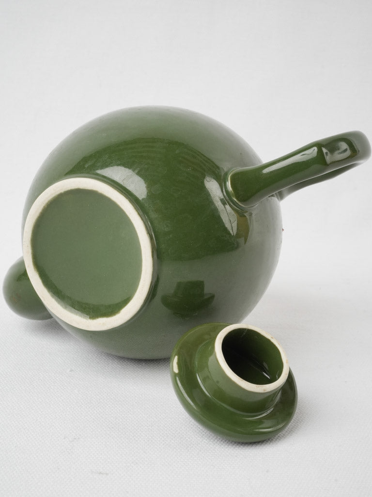 Classic green glazed teapot