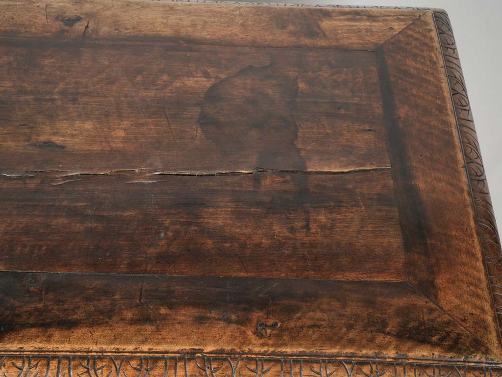 Decorative patina walnut table