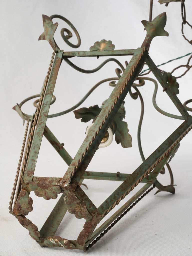 Aged paint surface iron lantern