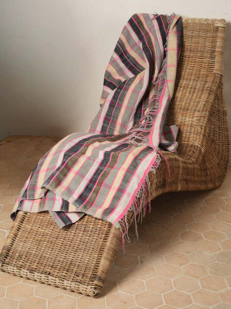 Vintage Berber blanket with stripes