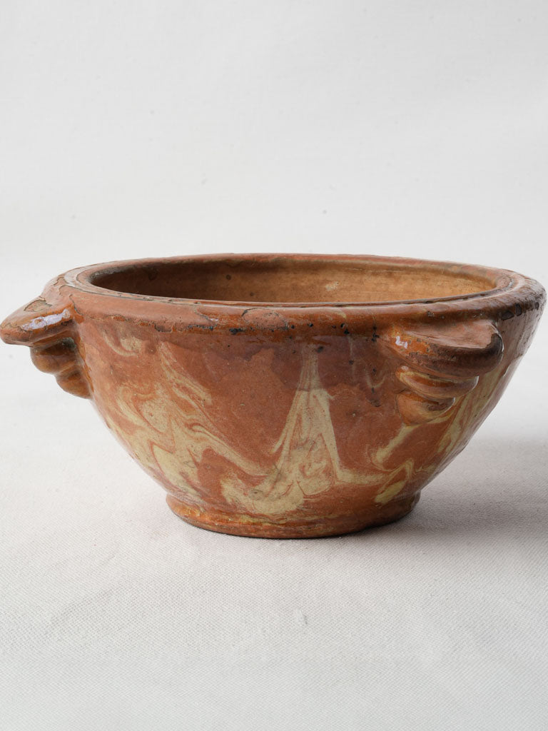 Sculptural 19th-century clay mortar