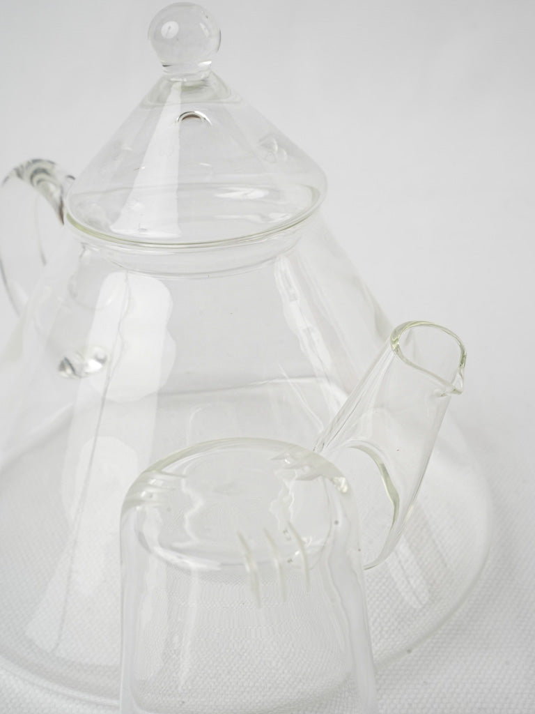 Sleek clear glass teapot