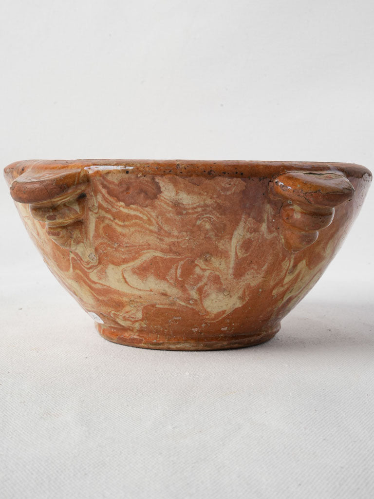 Rare ochre marbled mortar
