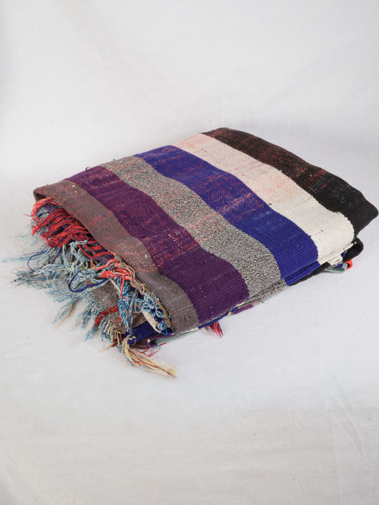 Vintage vibrant Moroccan haik textile