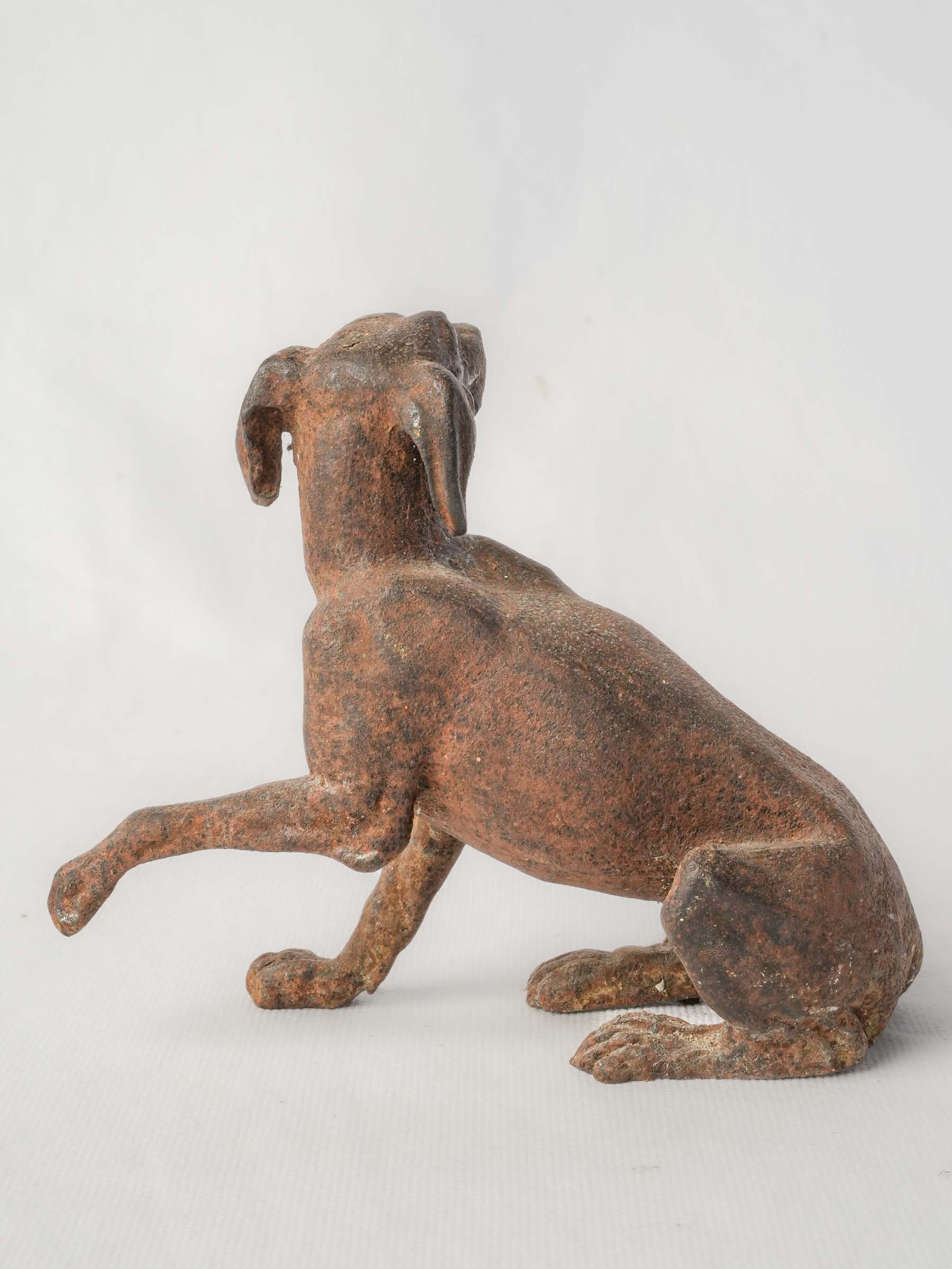Aged patina hunting dog statue