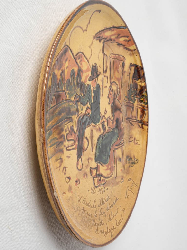 Historical Narrative Pottery Wall Plate