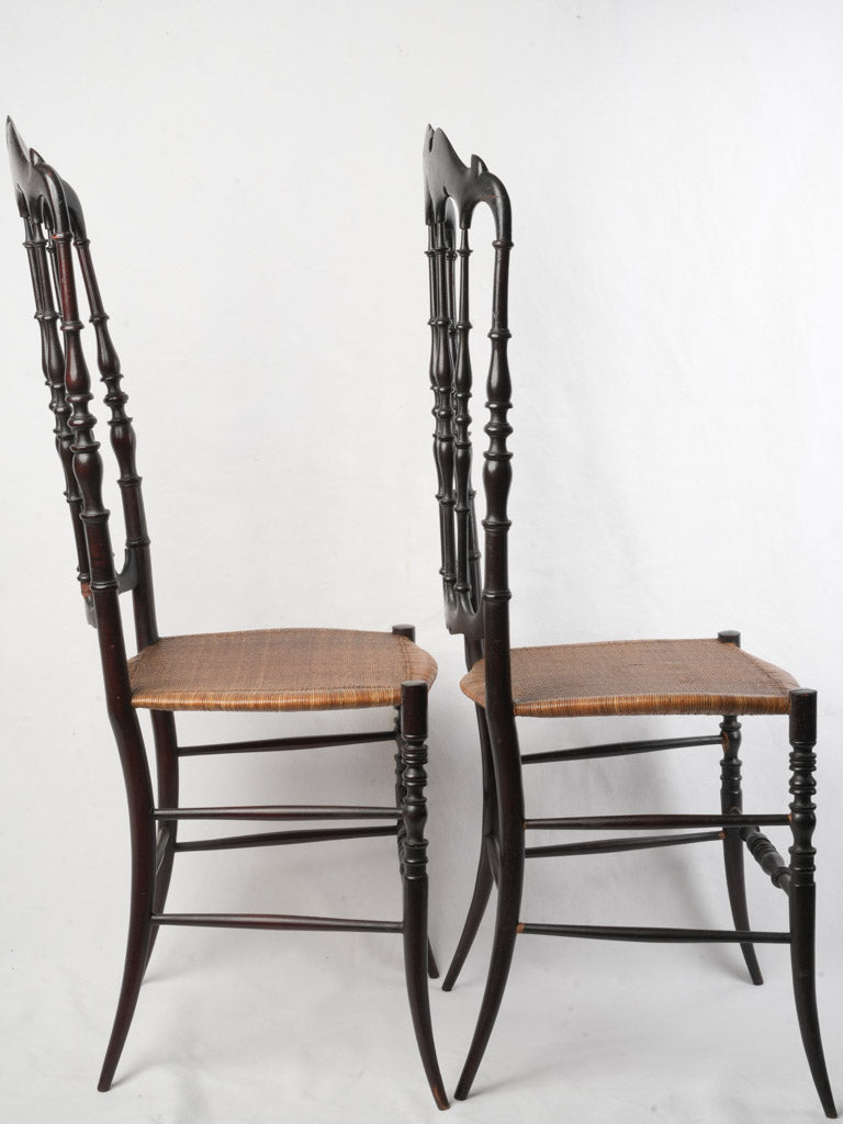 Graceful antique Chiavari side chairs