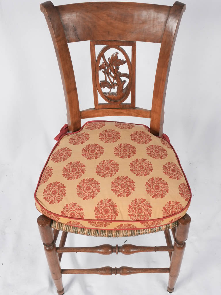 Sculpted back musical motif chairs