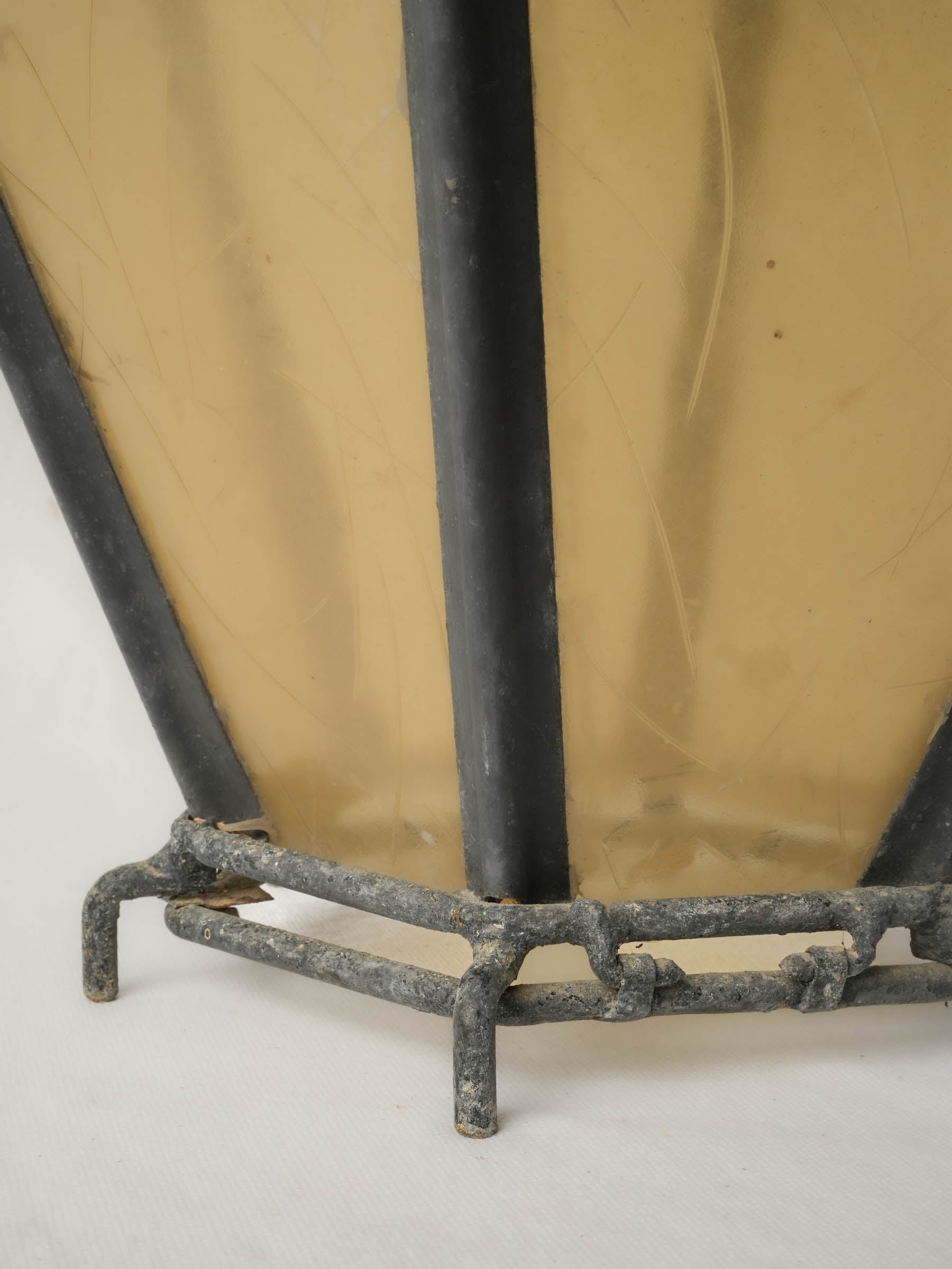 Decorative honeyed tone panel lantern