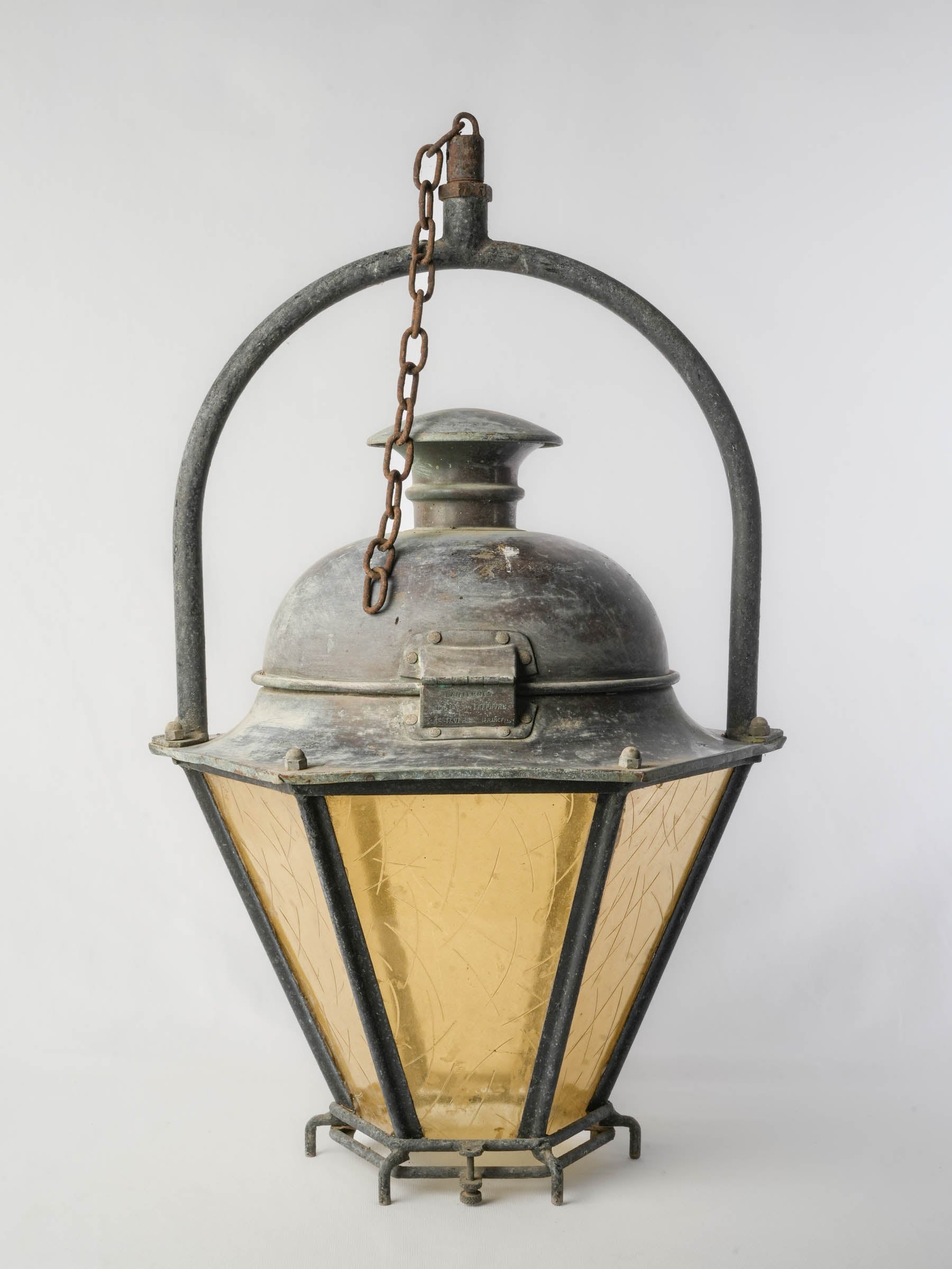 Distinctive architectural silhouette iron lantern