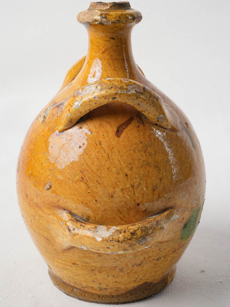 Aged craquelure ceramic oil jug