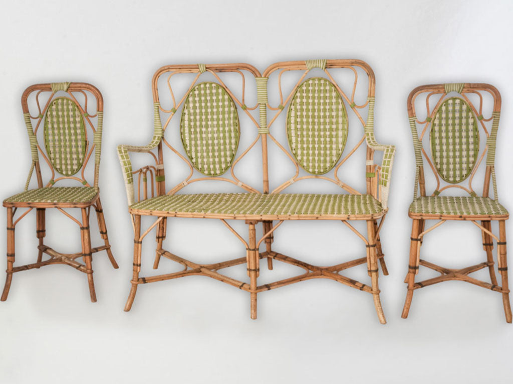 Classic, woven rattan decor ensemble