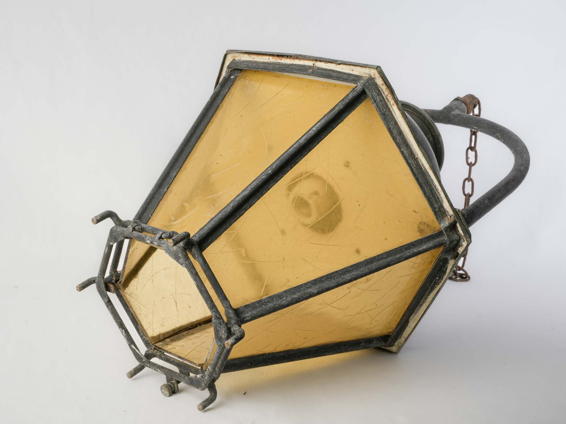 Striking wrought iron frame lantern