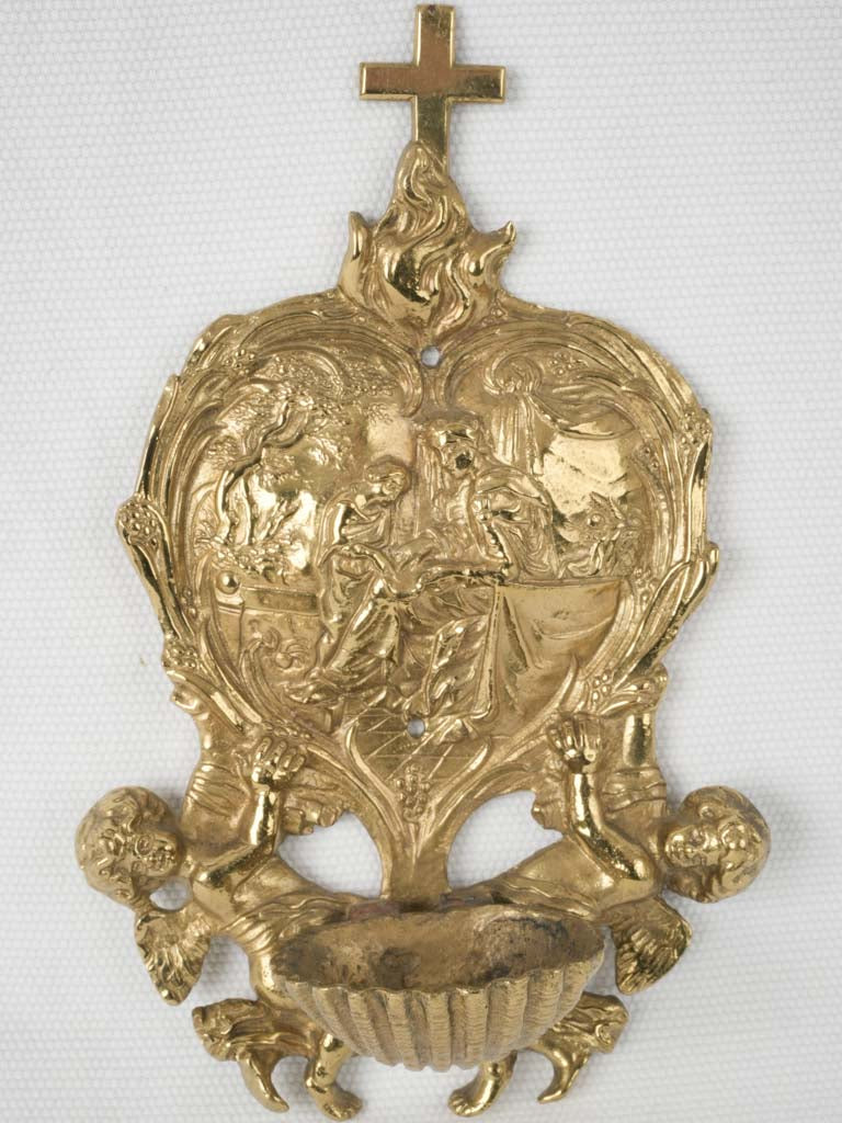 Gilded bronze religious stoup