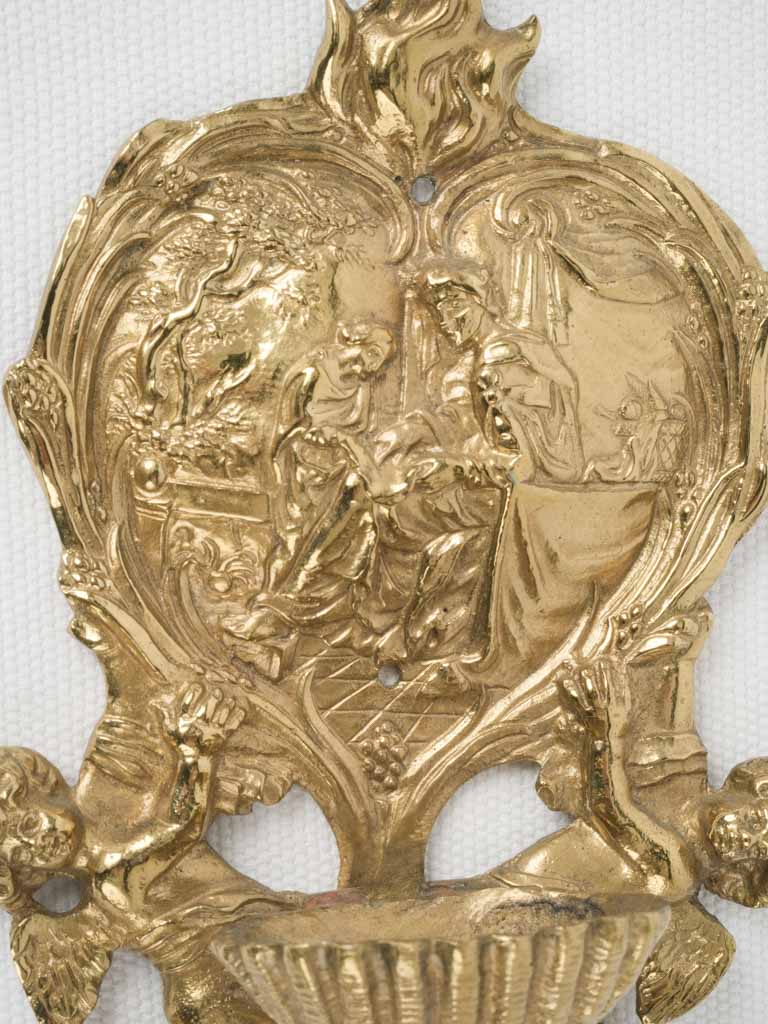 French gilded repoussé cherub sculpture
