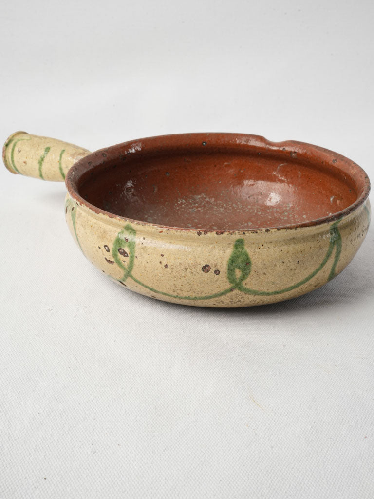 Antique Vallauris terracotta poêlon