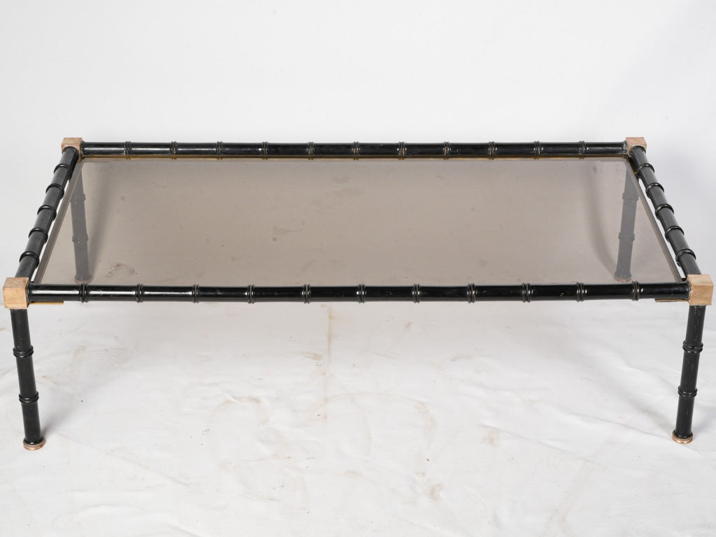 Lacquered black metal coffee table