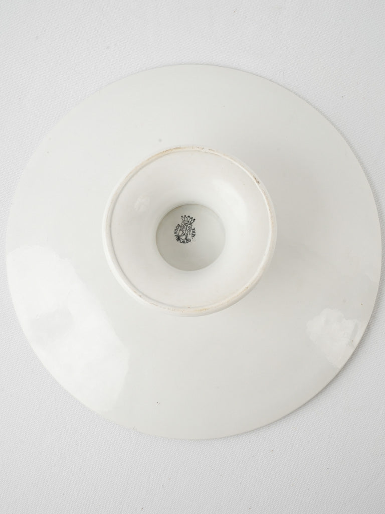 Rustic La Louvière earthenware cake centerpiece