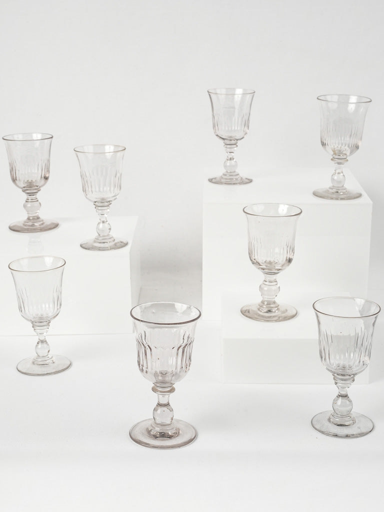 Antique blown glass wine glasses