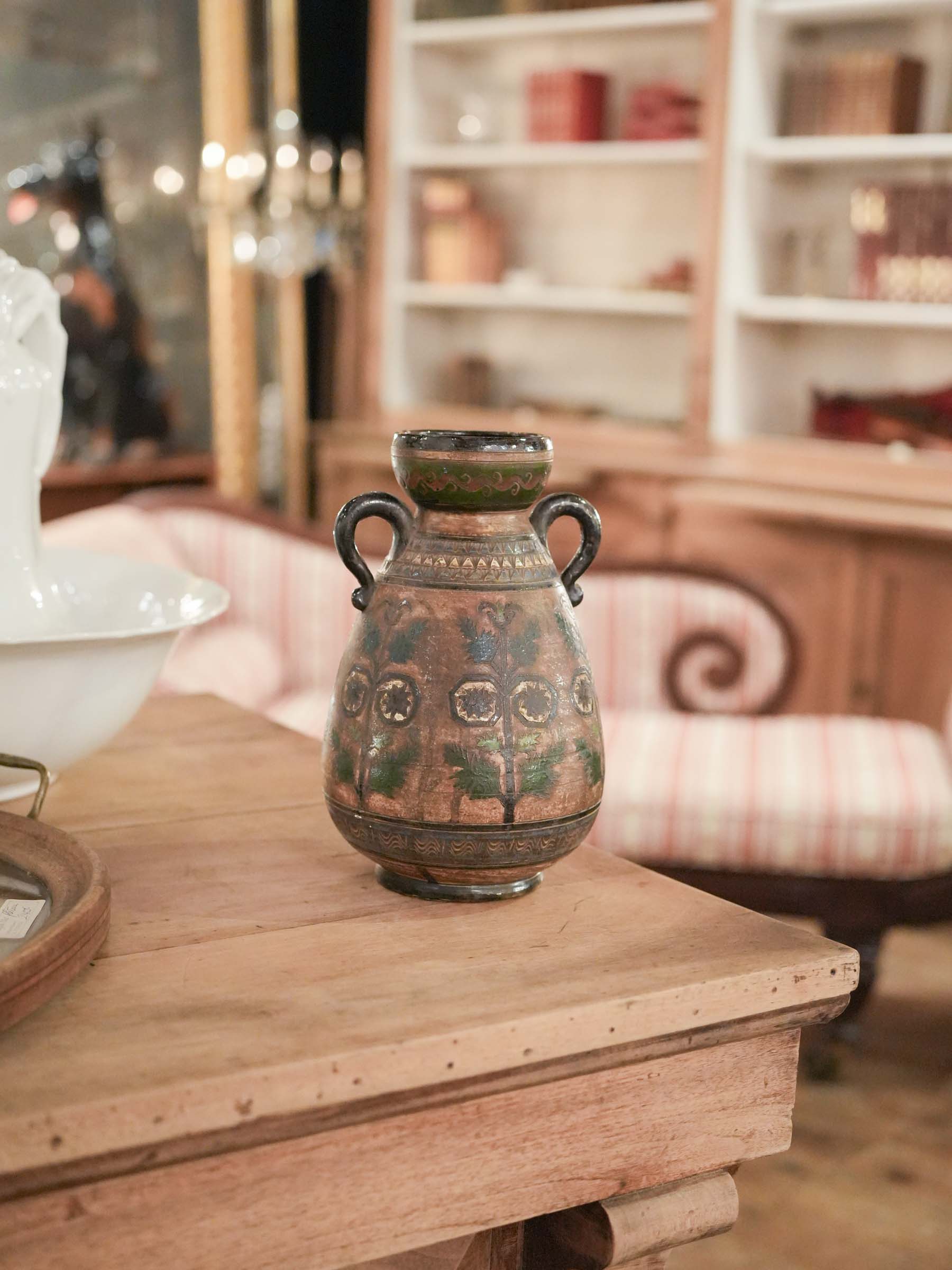 Petite Italian Sgraffito Pottery Vase by Dante Milani, 1930s - 11"