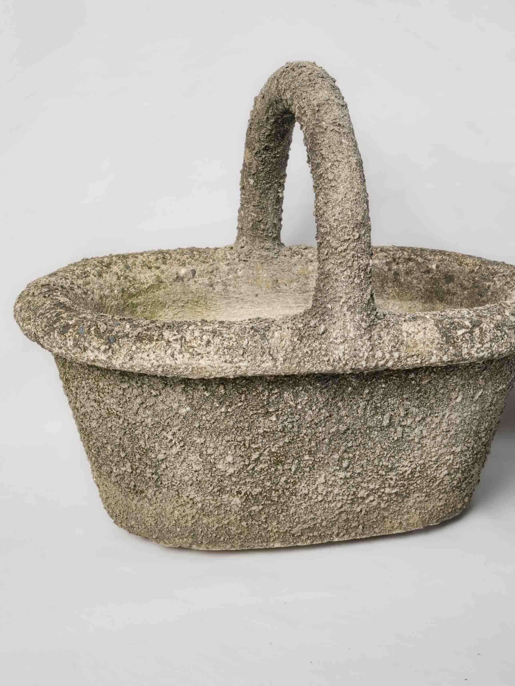 Granular aged French basket planters