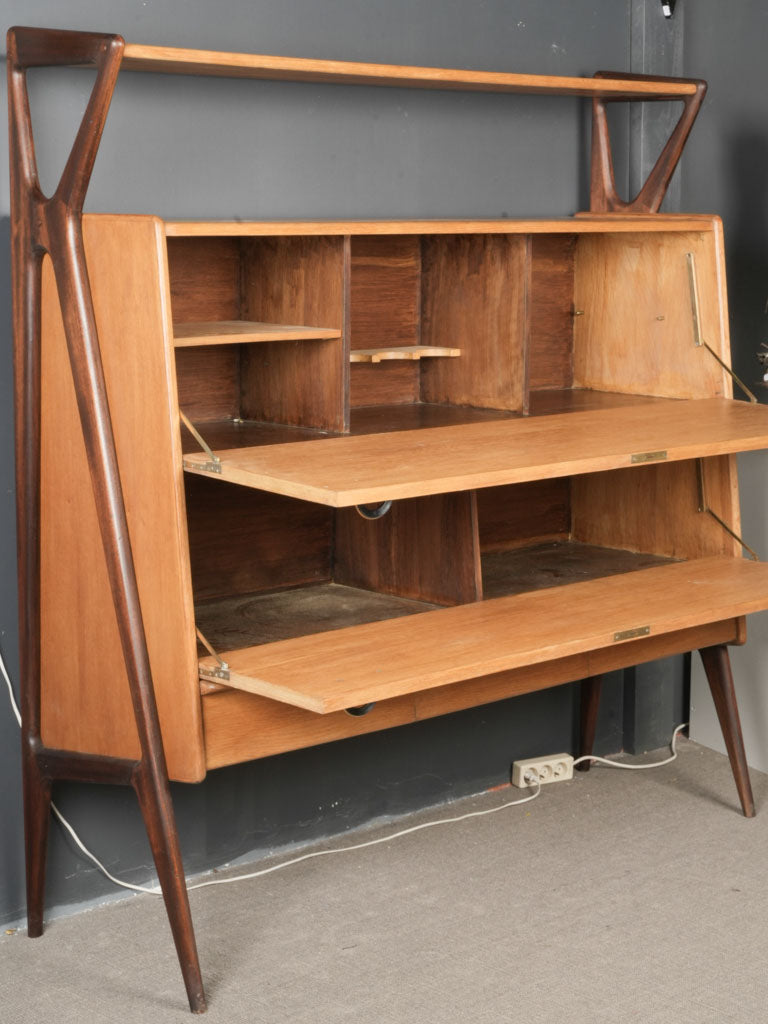 Sculptural Mahogany Bar Cabinet