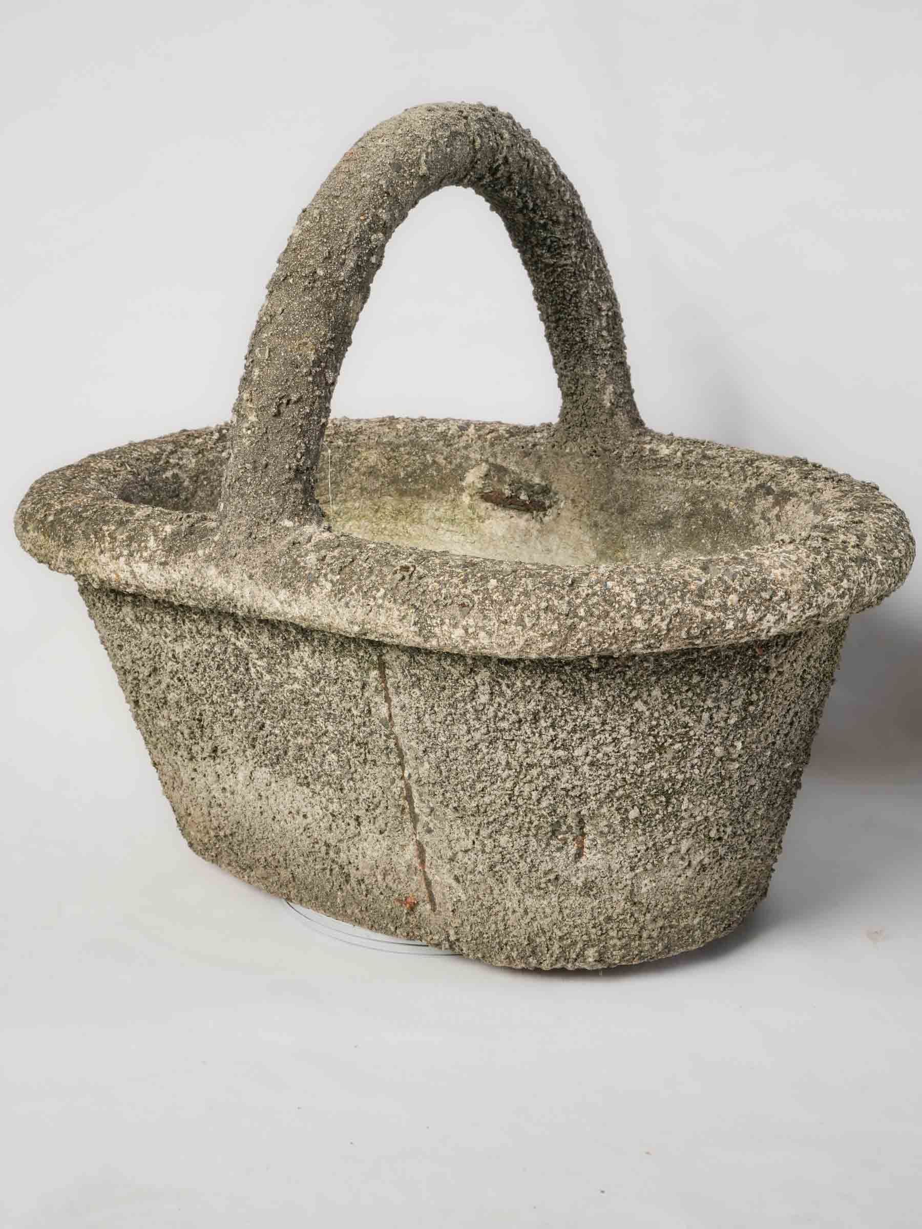 Earthy beige concrete basket planters