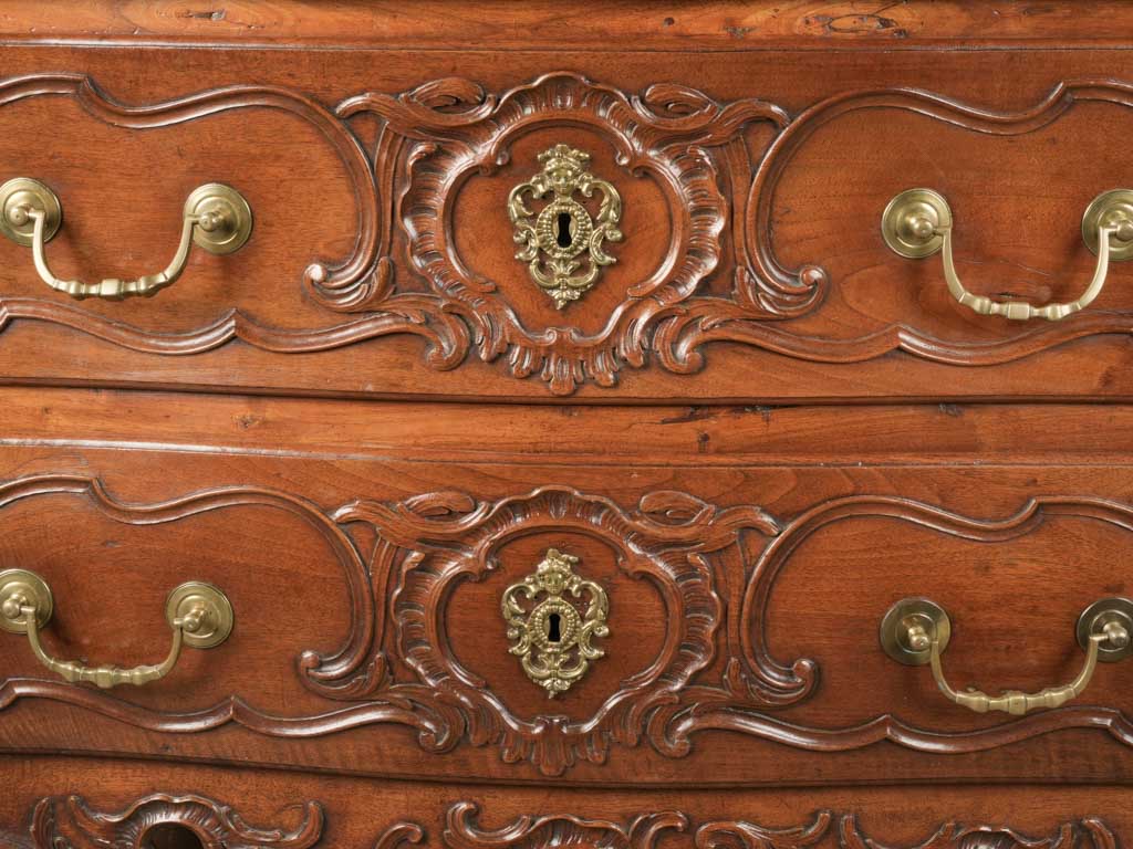 Genuine bronze-ornamented antique commode