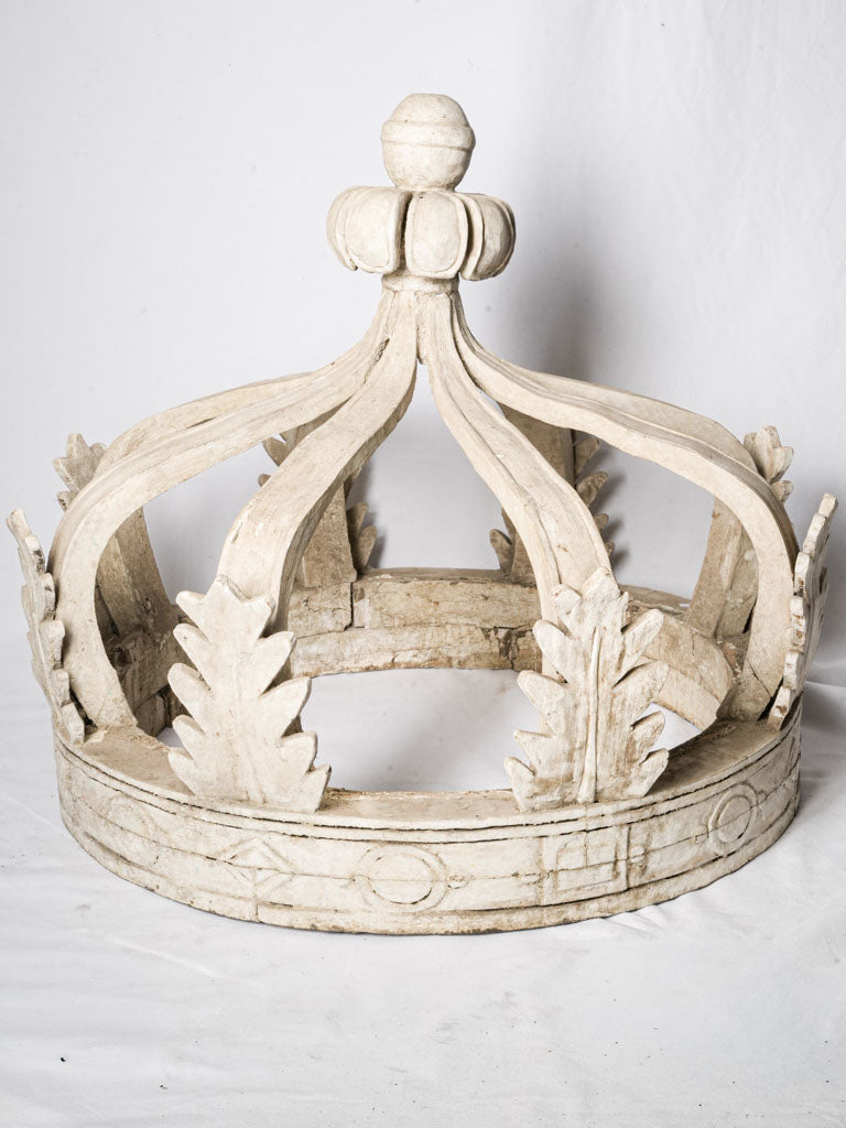 Late 19th-Century French Carved Wood Canopy Crown - 28¼"
