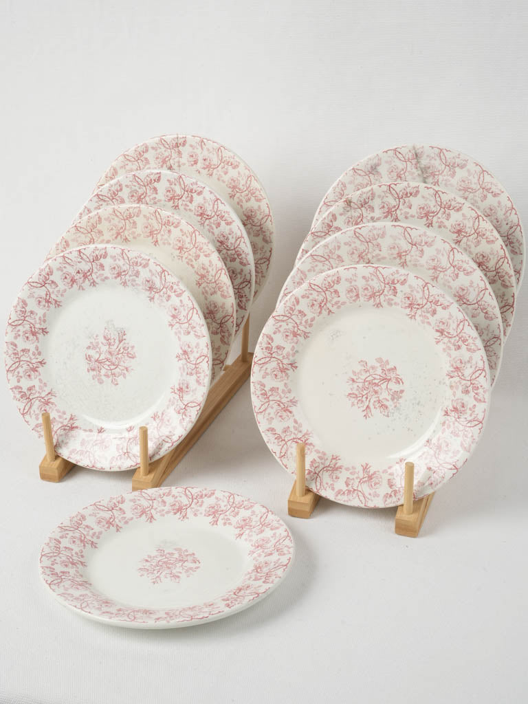 Delicate Rose Garland Ceramic Plates