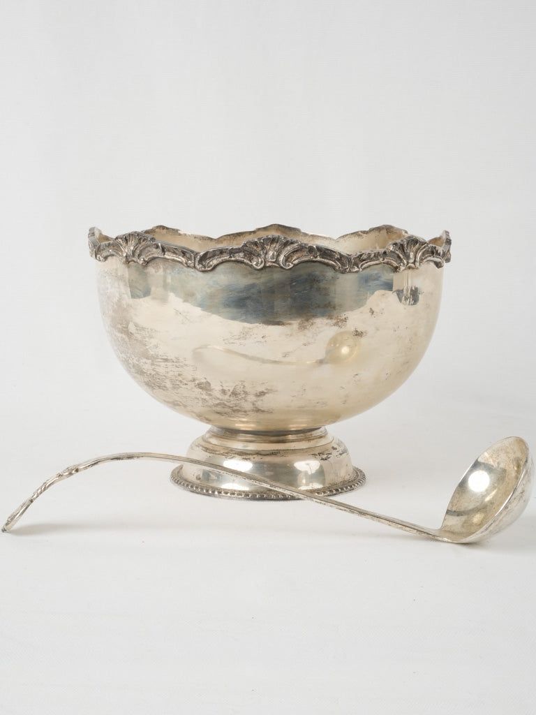 Elegant 19th-century silver cocktail service bowl