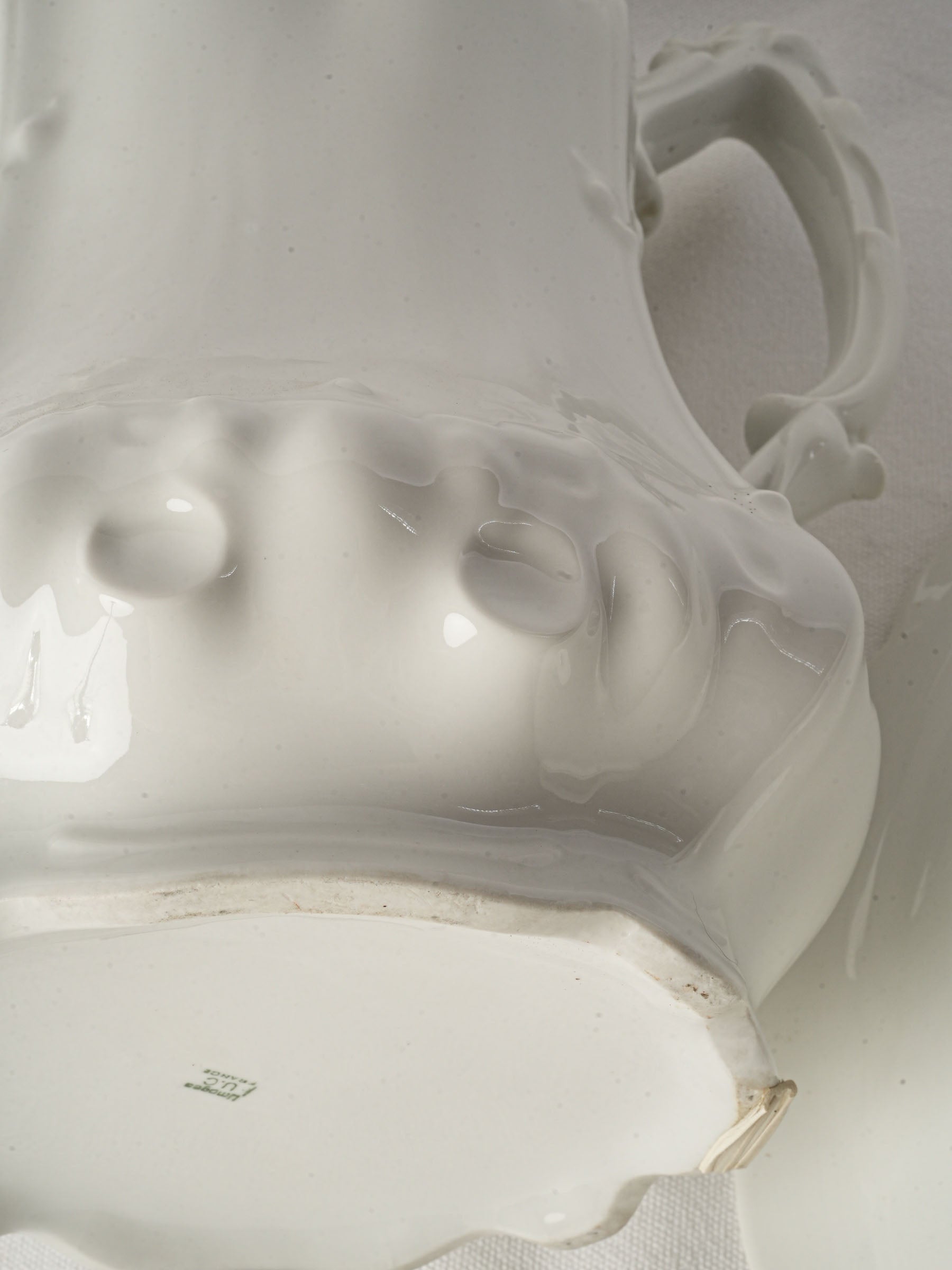 Large Limoges Porcelain Wash Pitcher and Basin, Early 20th Century - 14¼"